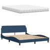 vidaXL Bed met matras "Hanko" stof blauw 160x200 cm
