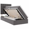 vidaXL Opbergbed met LED met hoofdeinde Grijs 90 x 200 cm Nep Leer