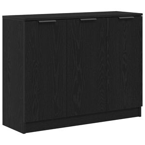 vidaXL Dressoir Zwart Eiken 90,5 x 30 x 70 cm Bewerkt hout