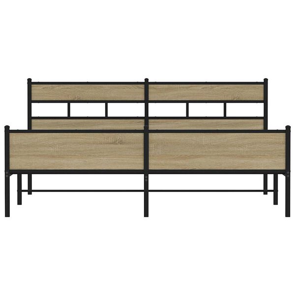 vidaXL Bedframe zonder matras metaal sonoma eikenkleurig 180x200 cm