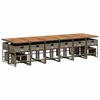 vidaXL 17-delige Tuinset met kussens poly rattan grijs