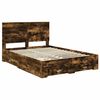 vidaXL Bedframe met hoofdeinde Gerookt eiken 140 x 200 cm Bewerkt hout