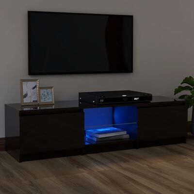 vidaXL Tv-meubel met LED-verlichting 120x30x35,5 cm hoogglans zwart