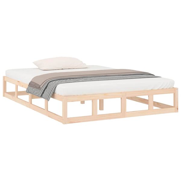 vidaXL Bedframe massief hout 140x190 cm