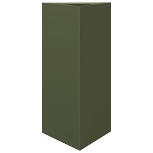 vidaXL Plantenbak driehoek 40x34,5x75 cm staal olijfgroen