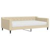 vidaXL Slaapbank met matras 100x200 cm stof cr&egrave;mekleurig