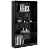 vidaXL Boekenkast 4 schappen 80x24x142 cm bewerkt hout hoogglans zwart