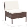 vidaXL 8-delige Loungeset met kussens poly rattan bruin