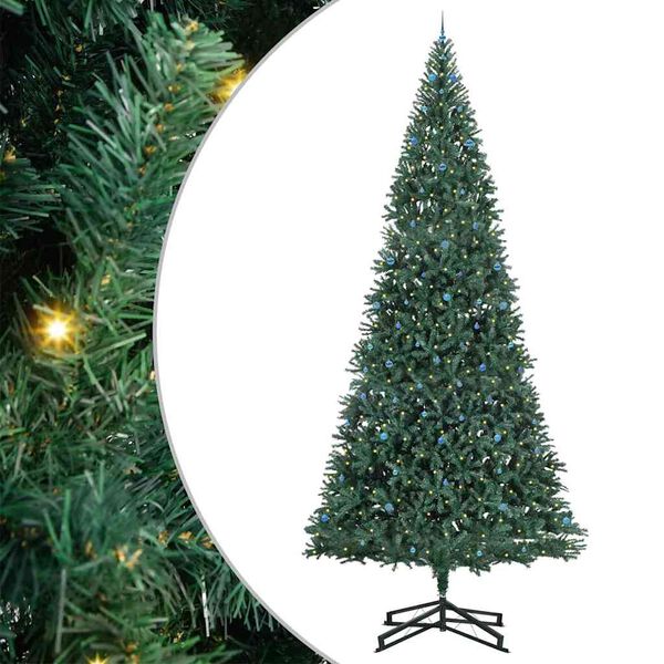 vidaXL Artificial Pre-lit Kerstboom met Ballenset Groen 500 cm PVC