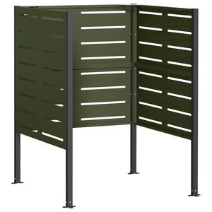 vidaXL Afvalcontainer scherm 85 x 85 x 113 cm Staal Olijfgroen