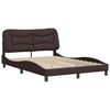 vidaXL Bedframe zonder matras "Hvar" stof donkerbruin 140x200 cm