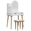 vidaXL Toilettafel Set FAUSKE 4 st Wit 76 x 50 x 143 cm