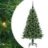 vidaXL Kunstkerstboom Groen 120 cm PVC en Staal en Kunststof