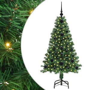 vidaXL Kunstkerstboom Groen 120 cm PVC en Staal en Kunststof