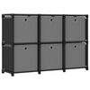 vidaXL Kast met 6 vakken met boxen 103x30x72,5 cm stof zwart