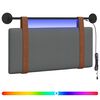 vidaXL Hangend hoofdbord Met LED-verlichting Donkergrijs Antiek PU