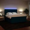 vidaXL Boxspring met matras fluweel blauw 180x200 cm