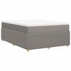 vidaXL Boxspring met matras stof taupe 160x200 cm