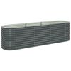 vidaXL Plantenbak verhoogd 320x80x81 cm gegalvaniseerd staal grijs