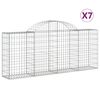 vidaXL Schanskorven 7 st gewelfd 200x30x80/100 cm gegalvaniseerd ijzer