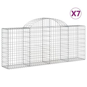 vidaXL Schanskorven 7 st gewelfd 200x30x80/100 cm gegalvaniseerd ijzer