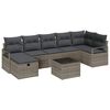 vidaXL Bankstel met kussen met opslag 8 pcs Grijs poly rattan