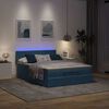 vidaXL Ottoman bed met matras en LED's 140x190cm fluweel donkerblauw