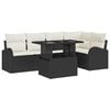 vidaXL Tuin Sofa Set 6 st 5-Aantal zitplaatsen Zwart Poly riet
