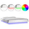 vidaXL Bedframe LED massief hout wit 200x200 cm