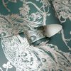 DUTCH WALLCOVERINGS Behang Peacock groen en zilverkleurig