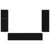 vidaXL Tv-meubelset Wandgemonteerd 4 pcs Zwart Bewerkt hout