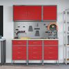 vidaXL Werk Cabinet met lade met opslag 8 pcs Rood 150 x 55 x 200 cm