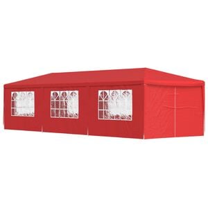 vidaXL Partytent 900 x 300 x 255 cm Rood PE en staal