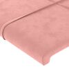 vidaXL Hoofdbord met randen 203x23x78/88 cm fluweel roze