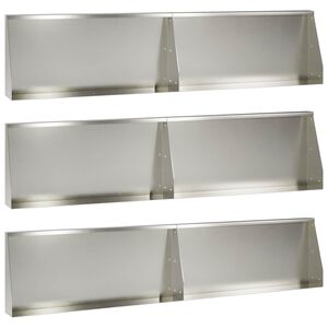 vidaXL Keerwand 6 st 100 x 12 x 30 cm Roestvrij staal zilver
