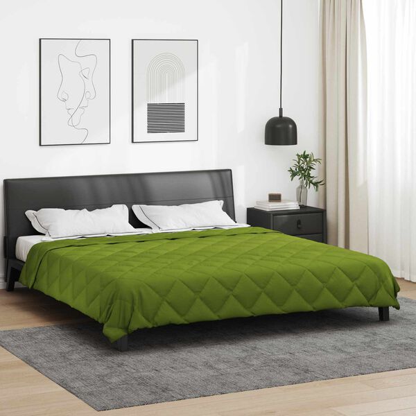 vidaXL Zomer Dekbed Groen 240 x 260 cm Microfiber