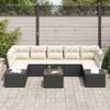 vidaXL Tuin Sofa Set met kussen 8 pcs Zwart en Cr&egrave;me poly rattan