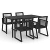 vidaXL 5-delige Tuinset PVC-rattan zwart