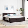 vidaXL Ottoman bed met matras 180x200cm stof donkerbruin