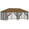 vidaXL Paviljoen met zijwanden 6 x 3 m Taupe Polyester en staal 190