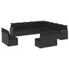 vidaXL 13-delige Loungeset met kussens poly rattan zwart