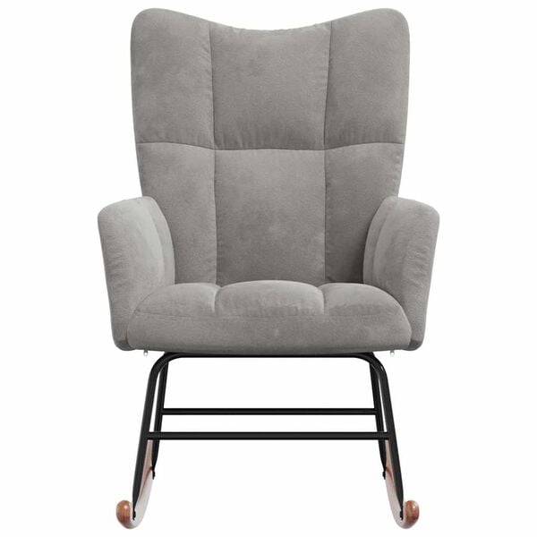 vidaXL Schommelstoel fluweel lichtgrijs