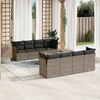 vidaXL 9-delige Loungeset met kussens poly rattan grijs