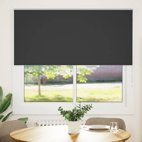 vidaXL Rolgordijn verduisterend 155x150 cm stofbreedte 151,6 cm zwart