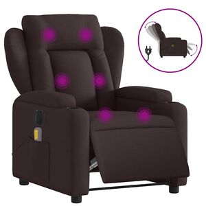vidaXL Massagestoel elektrisch verstelbaar stof donkerbruin
