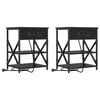 vidaXL Nachtkastje 2 pcs Zwart Eiken 41 x 31 x 51 cm Bewerkt hout