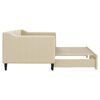 vidaXL Slaapbank met onderschuifbed 80x200 cm stof crèmekleurig