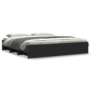 vidaXL Bedframe zonder matras 180x200 cm spaanplaat zwart