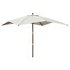 vidaXL Parasol met houten paal 300x300x273 cm zandkleurig