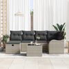 vidaXL Tuin Sofa Set met kussen met opslag 7 pcs Lichtgrijs Poly riet